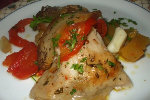 Coq au vin de pui cu dovleac si mere