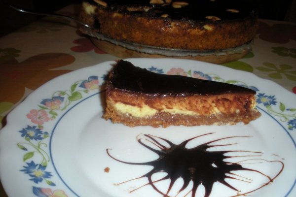 Cheese cake cu gem de prune si ciocolata