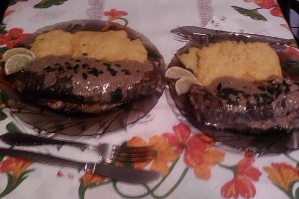 Pastrav cu sos de ciuperci