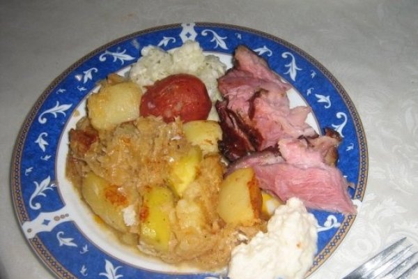 Ciolan la cuptor cu garnitura