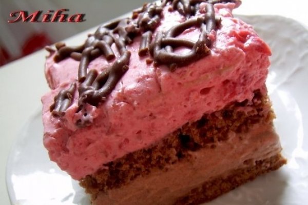 Prajitura cu mousse de ciocolata si zmeura