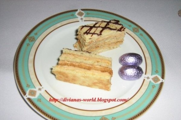 Prajitura cu foi si crema caramel