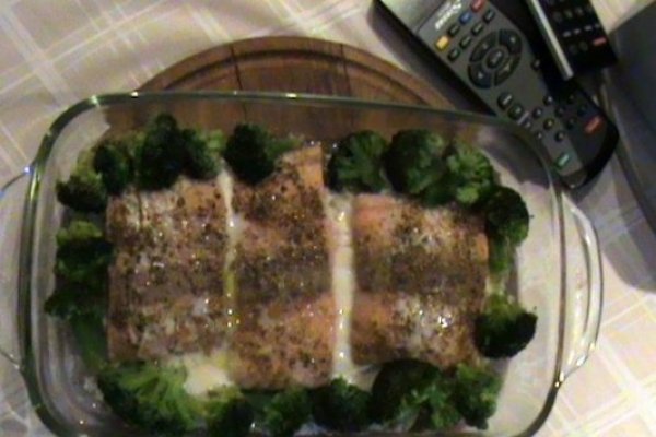 File de somon in verde