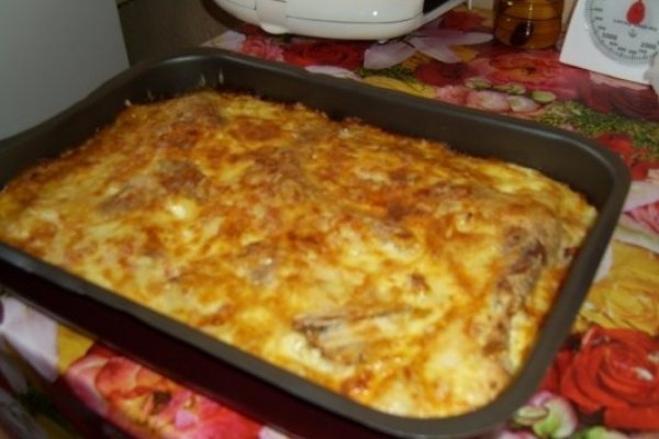 Gratin de cartofi cu pui