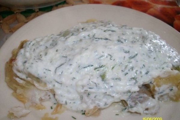 Pangasius cu dovlecei si sos Tzatziki