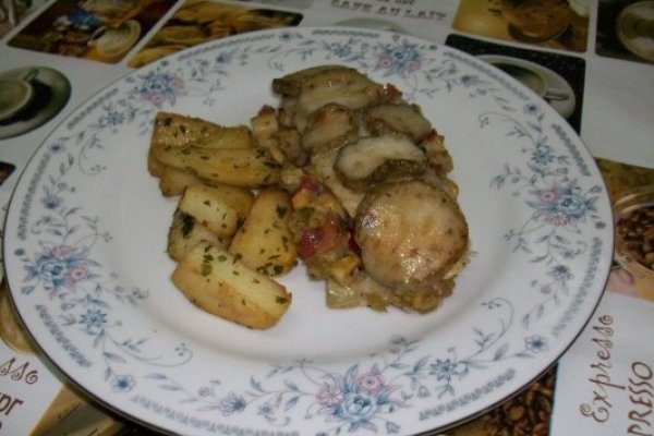 File de peste cu legume si cascaval