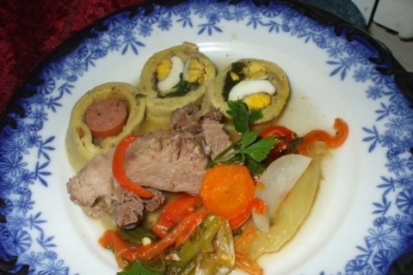 Limba rasol si rulouri cu spanac si oua fierte