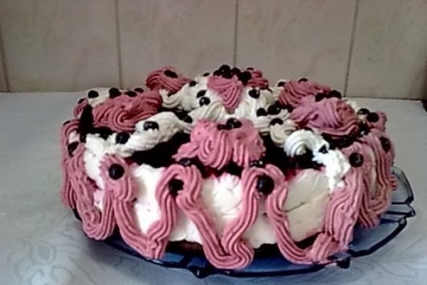 Tort cu afine de padure si crema de iaurt