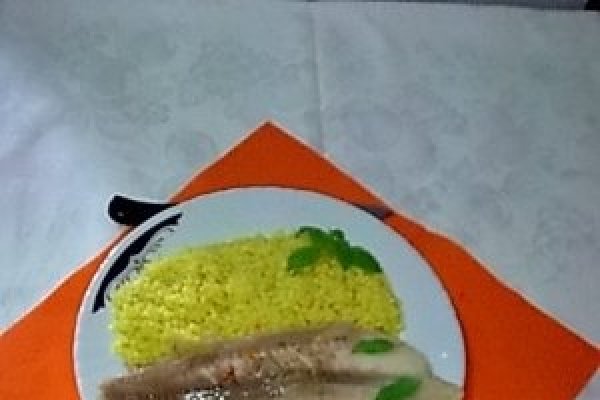 Cus-cus cu file de peste la cuptor