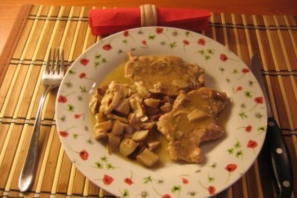 Escalop din carne de porc cu bureti de padure