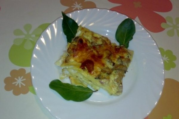 Lasagna cu bacon ,ciuperci si brie