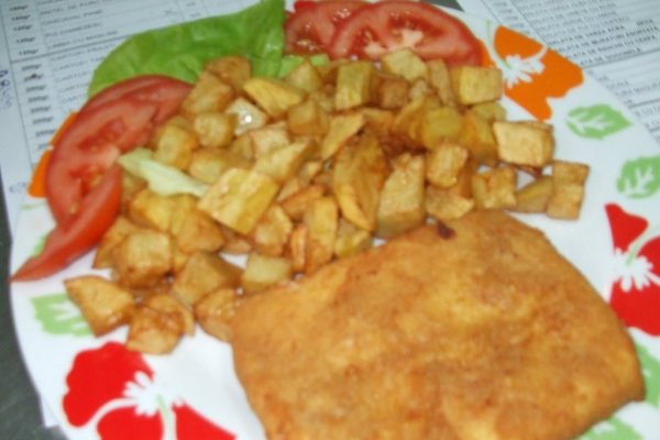 cascaval pane si cartofi prajiti(2portii)