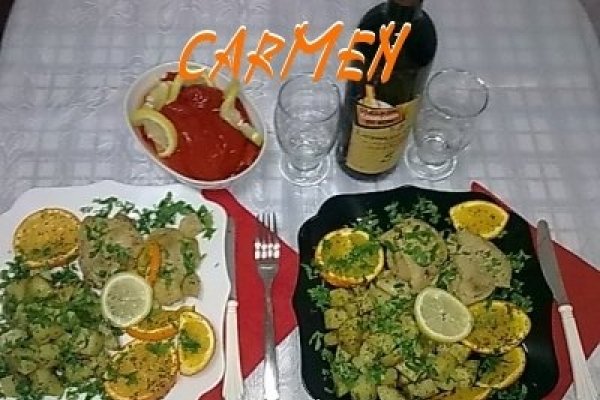 Copane de curcan cu citrice si cartofi natur