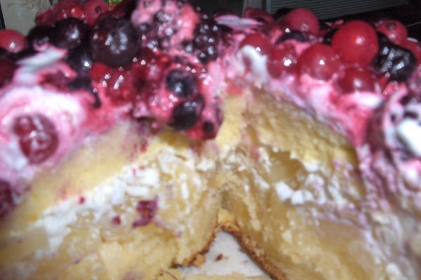 Tort  Însiropat  de Ananas  si Fructe de Pãdure