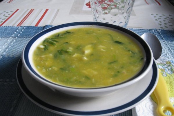 Supa crema de praz cu peste(Sopa de alho porro com peixe)