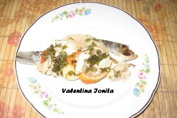 Peste sarat si uscat rasol cu legume la cuptor