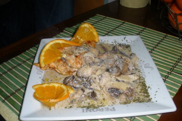 Pui cu ciuperci si smantana