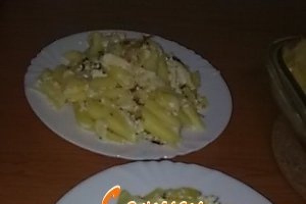 Budinca din penne rigate cu branza de vaci