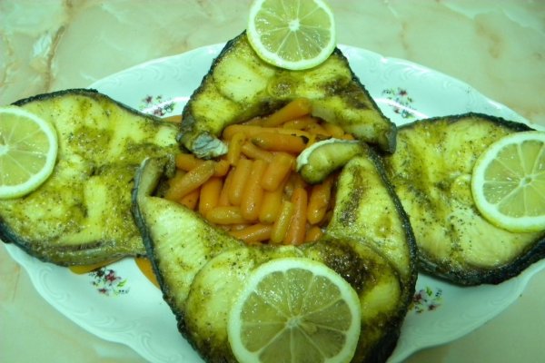 Rondele de rechin in crusta de mustar