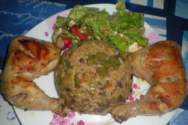 Legume cu orez si pulpe de pui