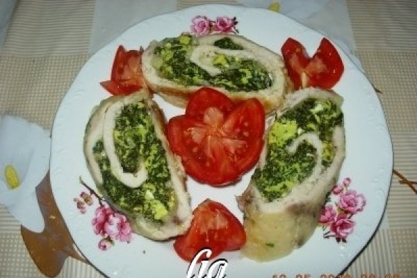 Rulada de pui cu spanac