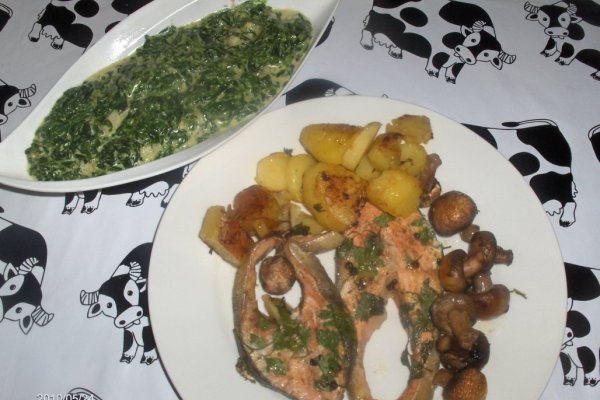 Somon cu suc de portocale la cuptor(Salmão c/laranja no forno)