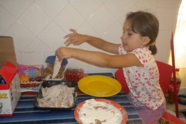 Piept de pui pane facut de fetita mea