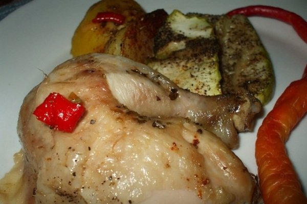 Pui cu legume la cuptorul cu halogen