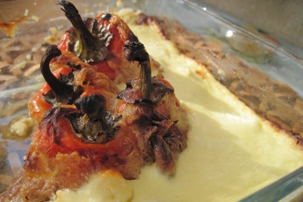 Ardei copti, cu sos de smantana la cuptor