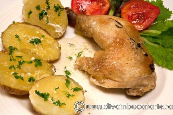 Pulpe de pui cu mustar si smantana