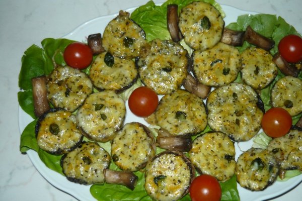 Ciuperci la cuptor cu menta si ananas