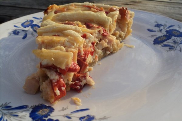 Tartă cu șuncă și ardei gras