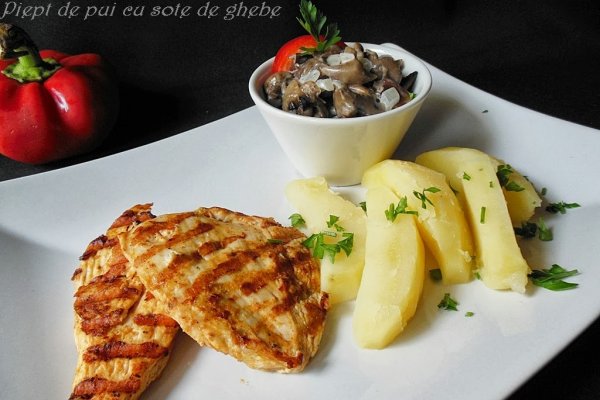 Piept de pui cu sote de ghebe