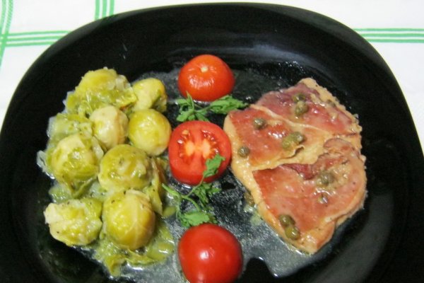 Saltimbocca cu capere si verzisoare de Bruxelles