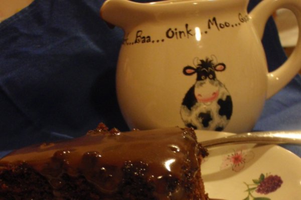 Negresa cu sos de ciocolata cu menta