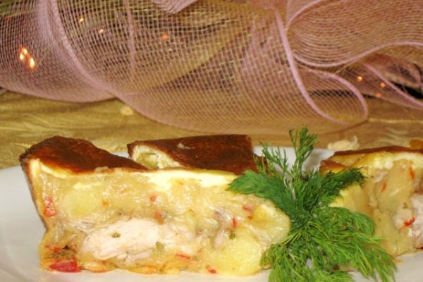 Sufleu cu piure de cartofi si pulpe de pui