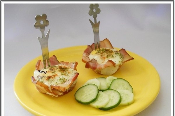 Oua in cuib de bacon la cuptor