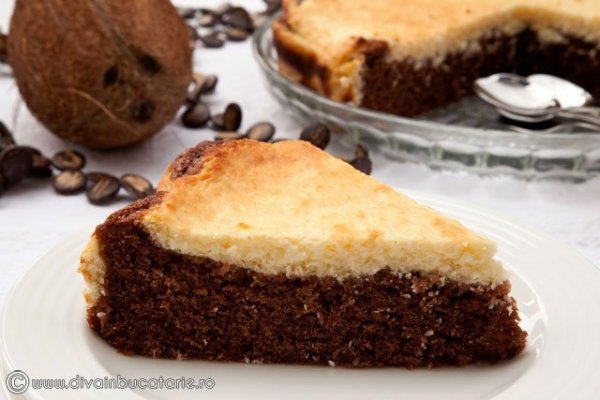 Prajitura cu branza de vaci si nuca de cocos