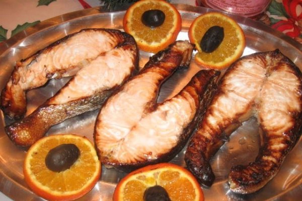 Somon  la grill (gratar) cu  portocale