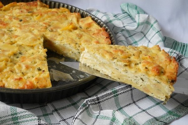 Budinca cu ravioli si verdeturi