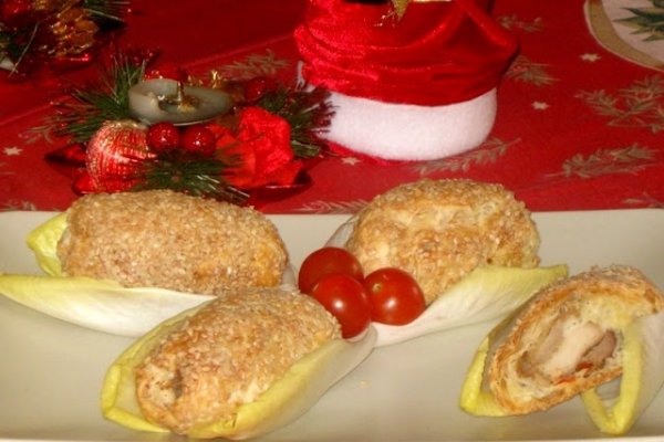 Pulpe de pui umplute,in foietaj