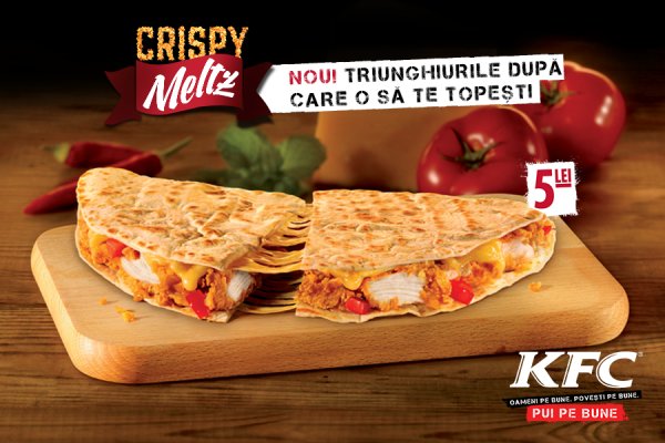 Crispy Meltz, noile triunghiuri cu pui pe bune de la KFC