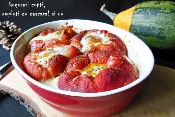Gogosari copti, umpluti cu cascaval si ou