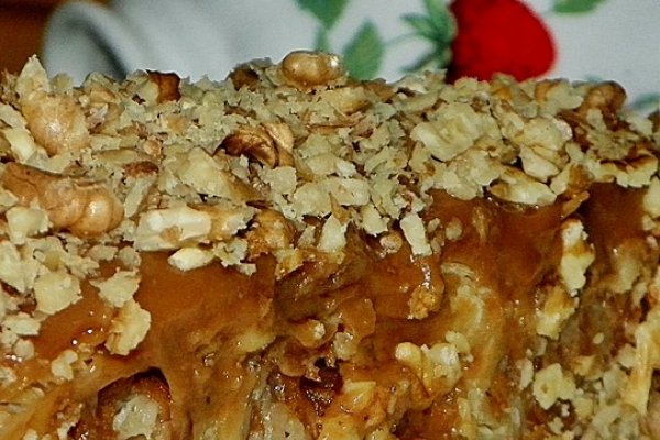 Placinta invartita cu mere si crema caramel