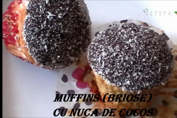 Briose cu nuca de cocos si ciocolata