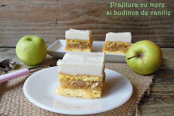 Prajitura cu mere si budinca de vanilie