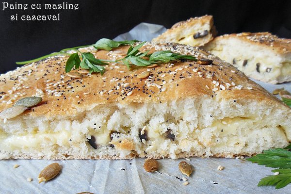 Paine cu masline si cascaval