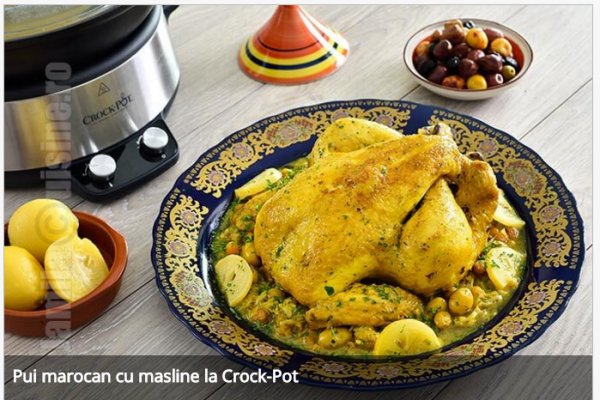 Cum sa faci pui marocan cu masline la Crock-Pot, dupa o reteta de Jamila Cuisine