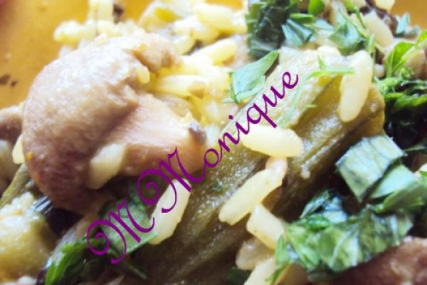 Bame cu ciuperci si orez