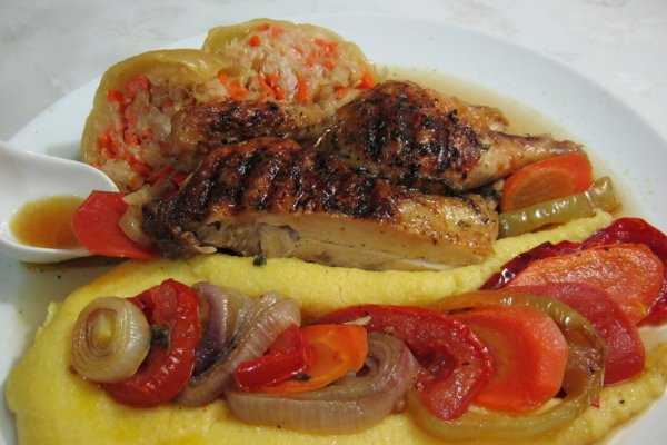 Puisor la gratar cu legume